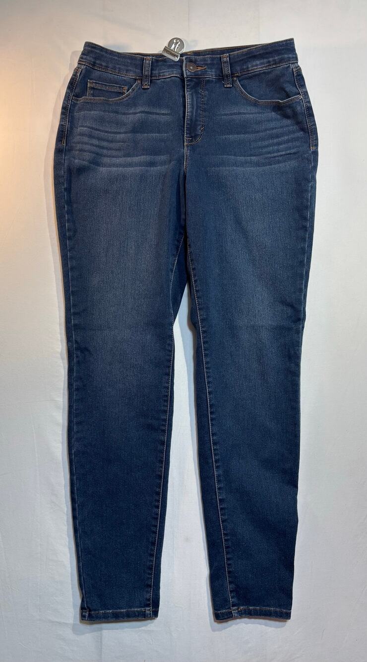 Style & Co Curvy Skinny Leg Jeans Women 8 Long Blue Stretch Denim